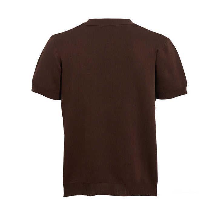 Polo à manches courtes en maille à motif pied-de-poule pour homme - image 11