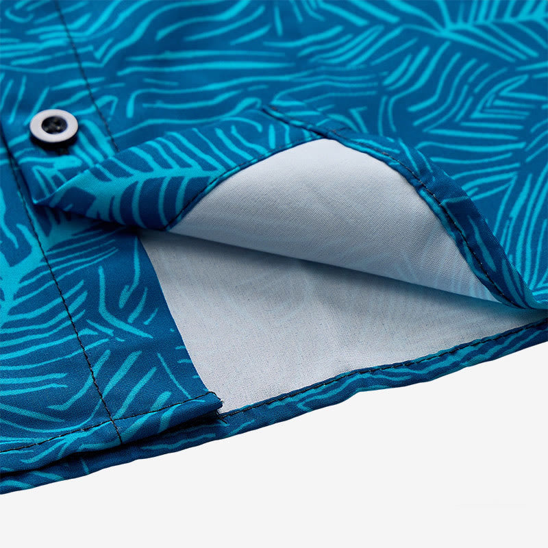 Chemise à manches courtes pour homme, imprimé abstrait turquoise, idéale pour les vacances d'été. - image 7