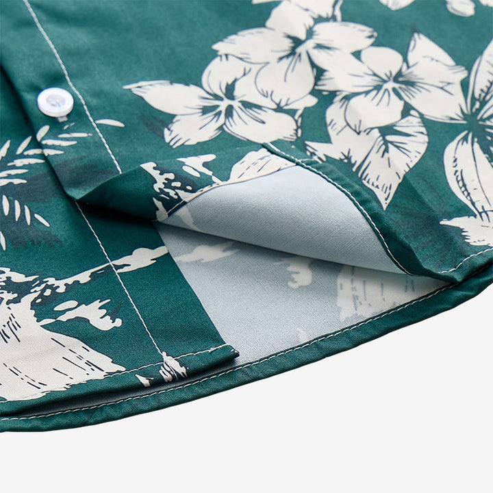 Chemise à manches courtes boutonnée à imprimé floral hawaïen pour homme - image 7