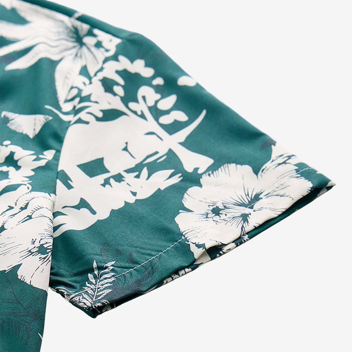 Chemise à manches courtes boutonnée à imprimé floral hawaïen pour homme - image 8