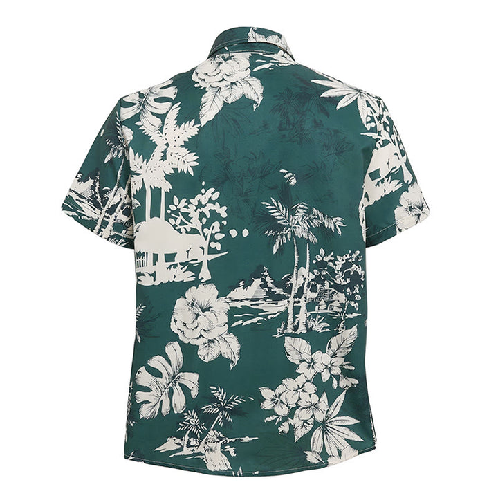 Chemise à manches courtes boutonnée à imprimé floral hawaïen pour homme - image 10