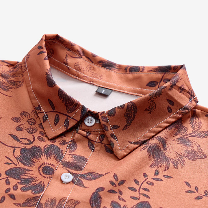 Chemise décontractée à manches courtes pour homme, imprimé floral, idéale pour les fêtes - image 8