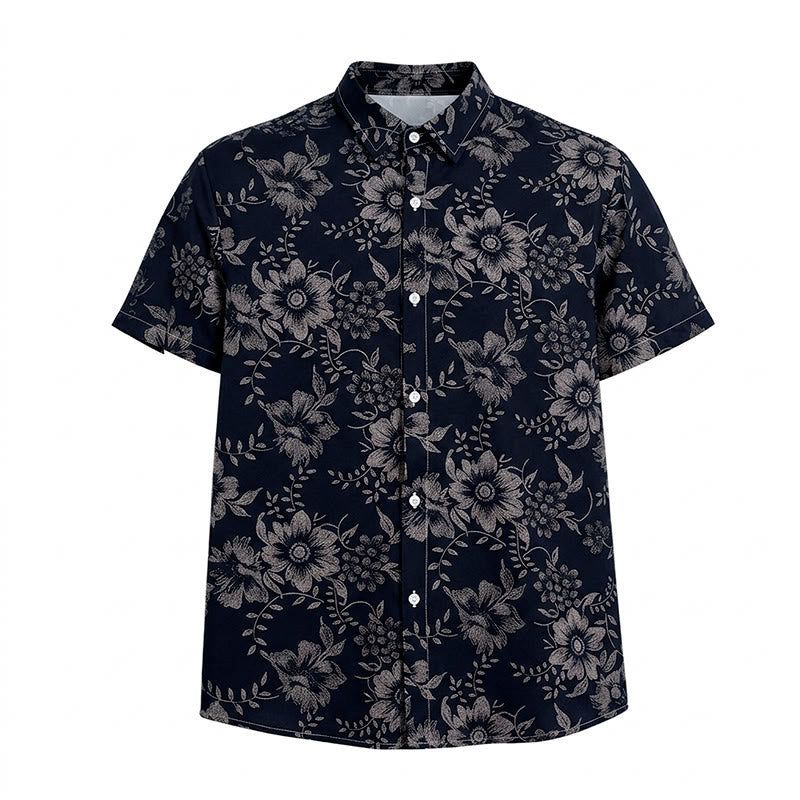 Chemise décontractée à manches courtes pour homme, imprimé floral, idéale pour les fêtes - image 18