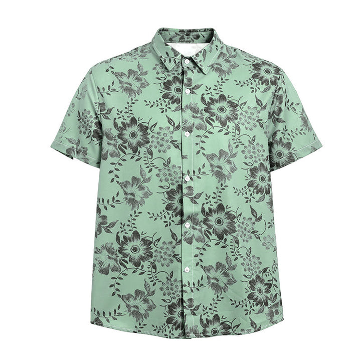 Chemise décontractée à manches courtes pour homme, imprimé floral, idéale pour les fêtes - image 17