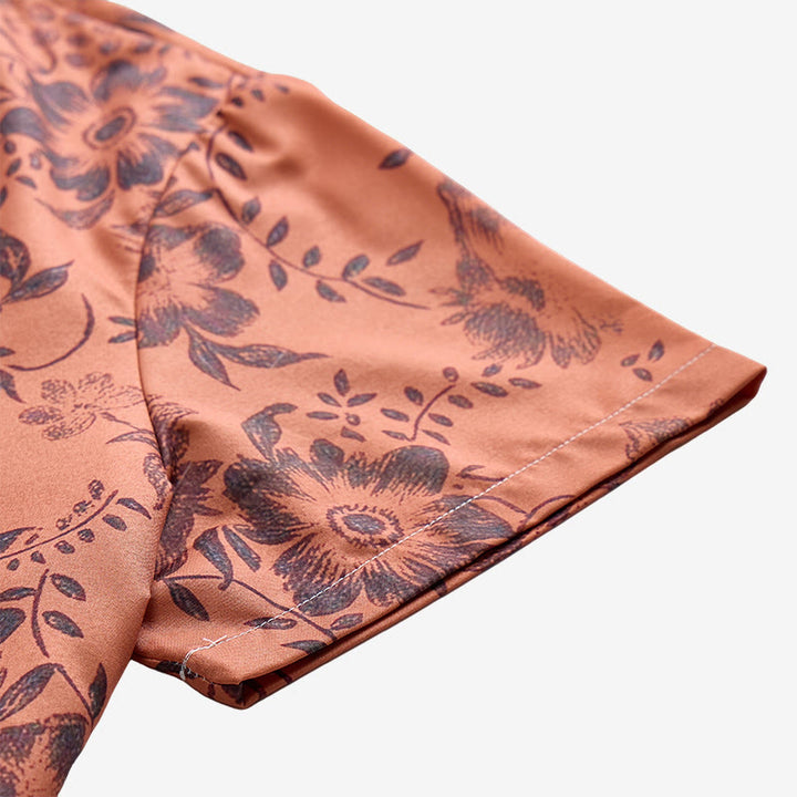Chemise décontractée à manches courtes pour homme, imprimé floral, idéale pour les fêtes - image 11