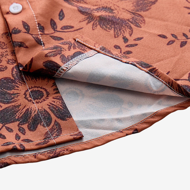 Chemise décontractée à manches courtes pour homme, imprimé floral, idéale pour les fêtes - image 12
