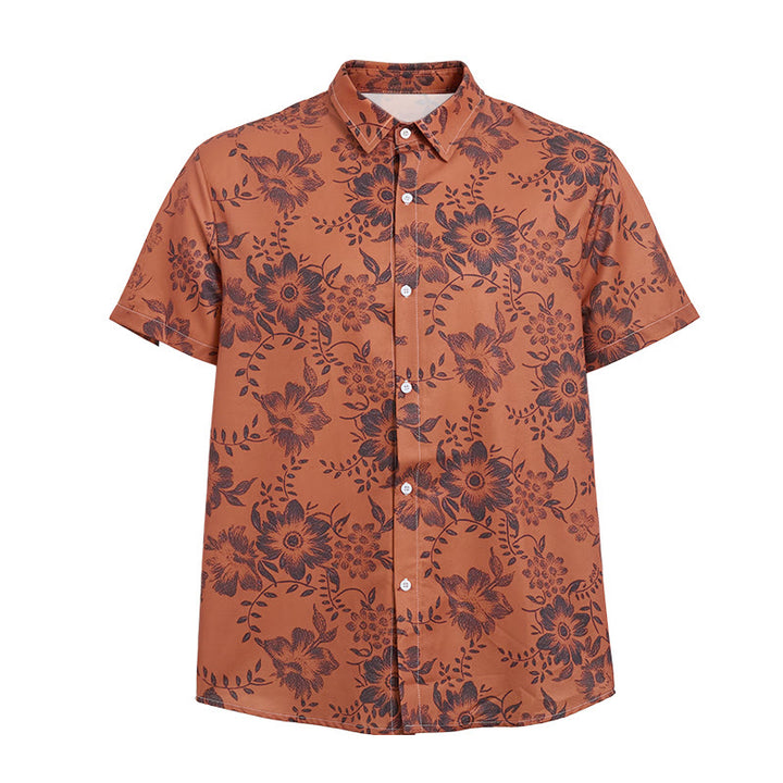 Chemise décontractée à manches courtes pour homme, imprimé floral, idéale pour les fêtes - image 13