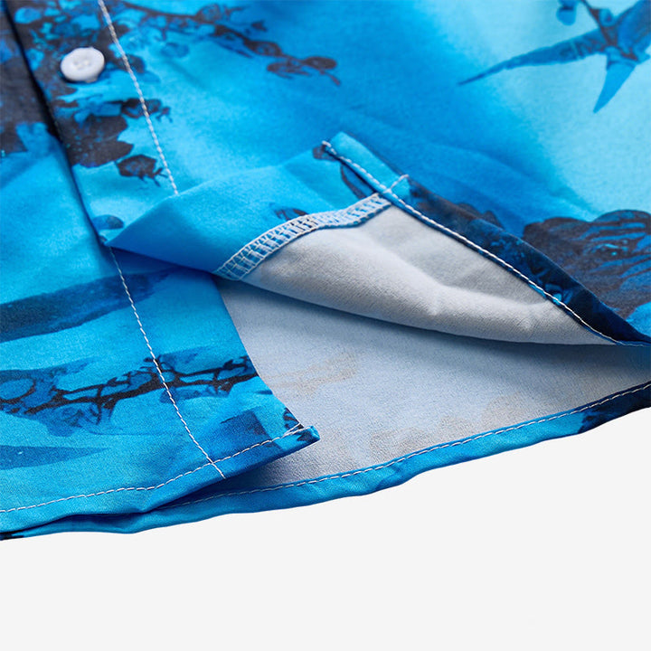 Chemise de vacances à manches courtes pour homme, imprimé floral foncé - image 9