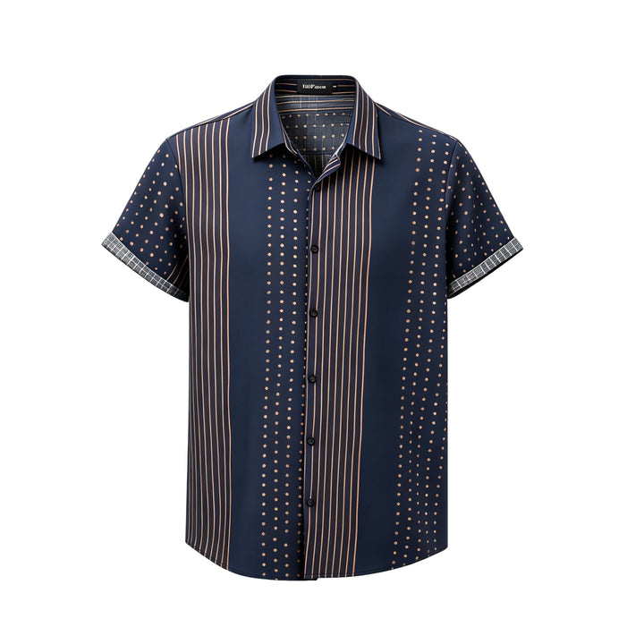Chemise à manches courtes à rayures et à pois d'inspiration ethnique - image 11