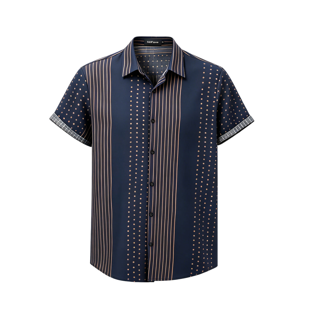 Chemise à manches courtes à rayures et à pois d'inspiration ethnique - image 11