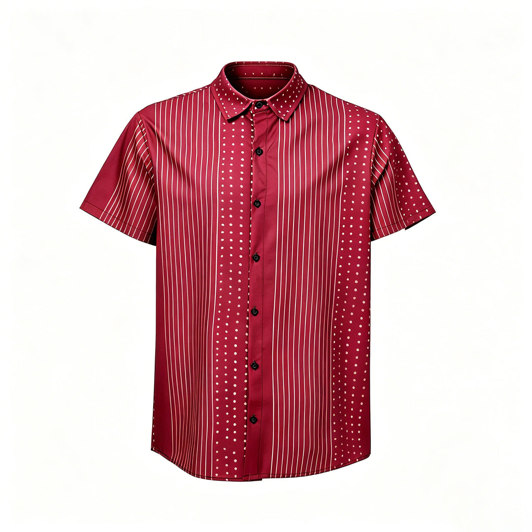 Chemise à manches courtes à rayures et à pois d'inspiration ethnique - image 9