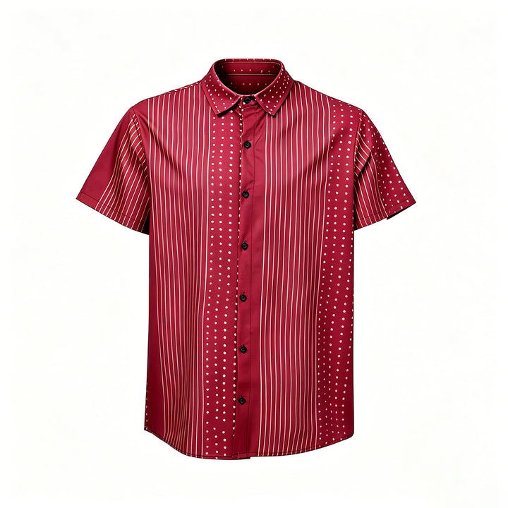 Chemise à manches courtes à rayures et à pois d'inspiration ethnique - image 9