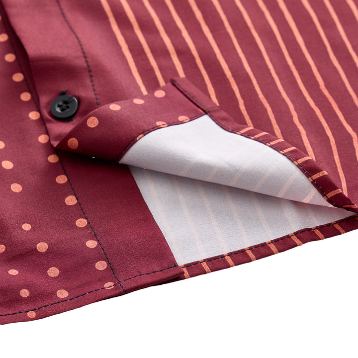 Chemise à manches courtes à rayures et à pois d'inspiration ethnique - image 8