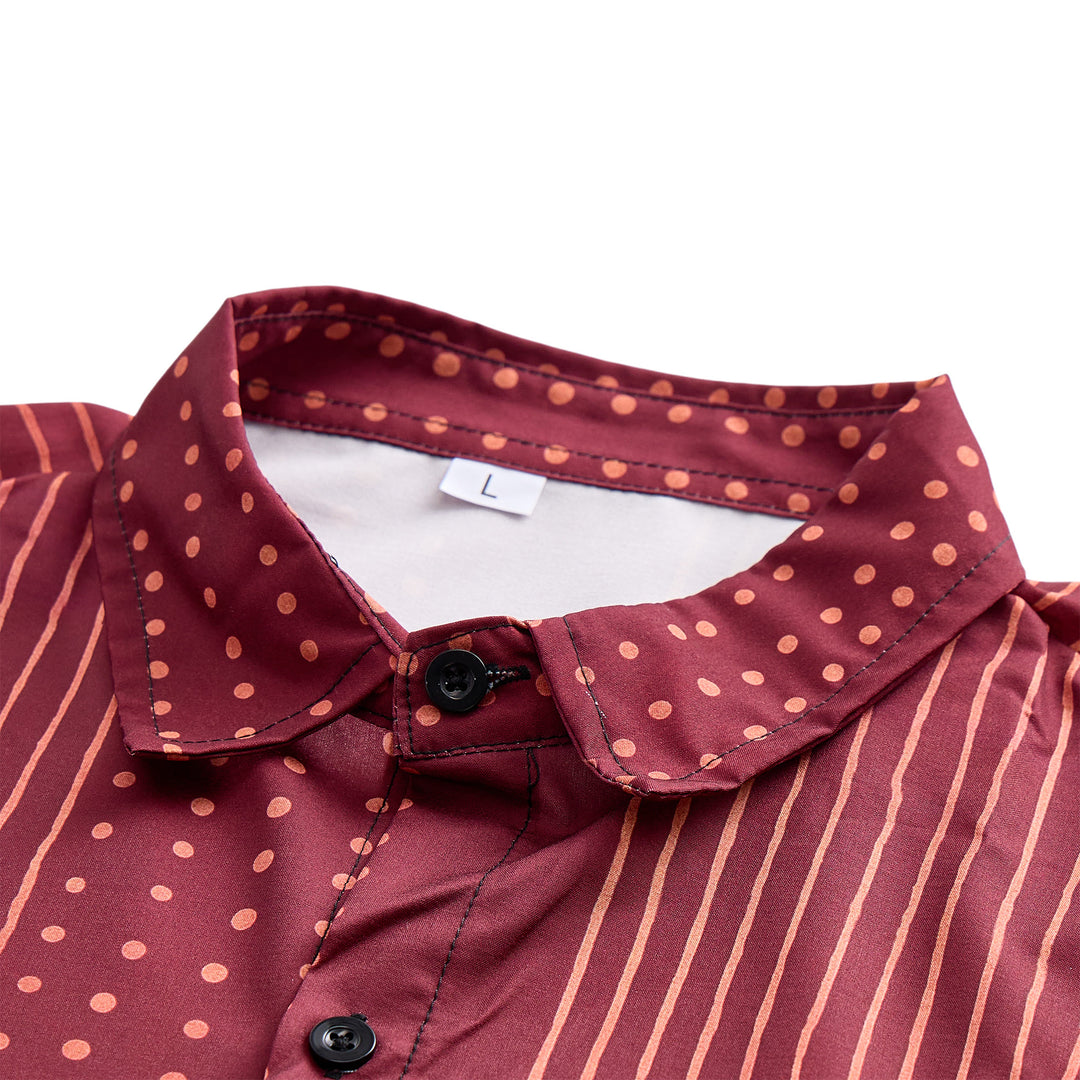 Chemise à manches courtes à rayures et à pois d'inspiration ethnique - image 5