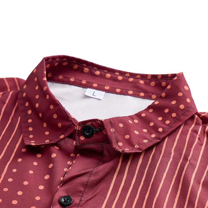 Chemise à manches courtes à rayures et à pois d'inspiration ethnique - image 5