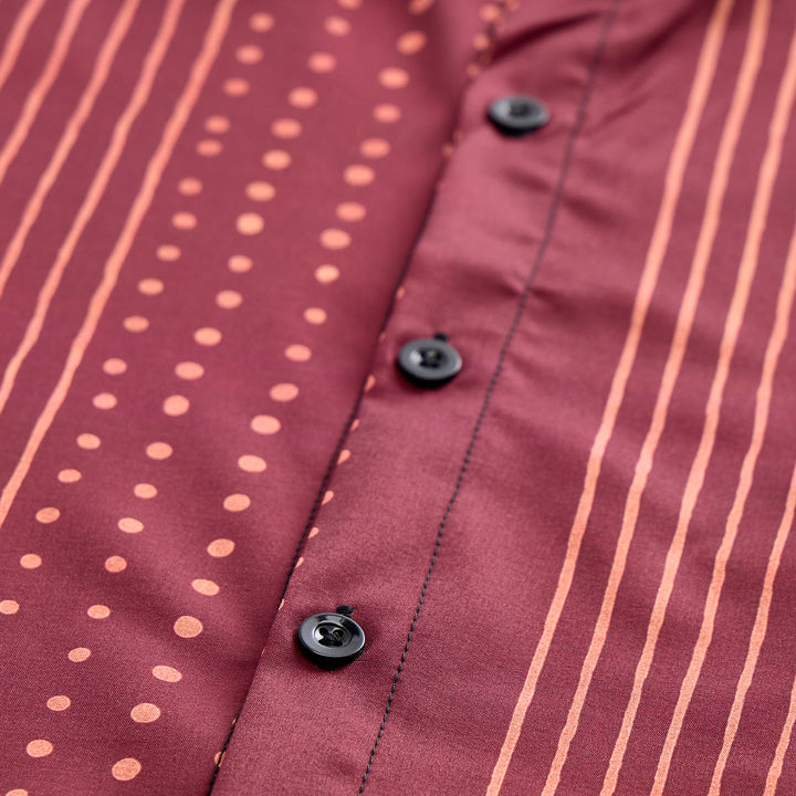 Chemise à manches courtes à rayures et à pois d'inspiration ethnique - image 6