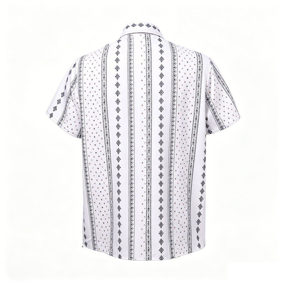 Chemise blanche à manches courtes à motif ethnique d'inspiration bohème - image 9