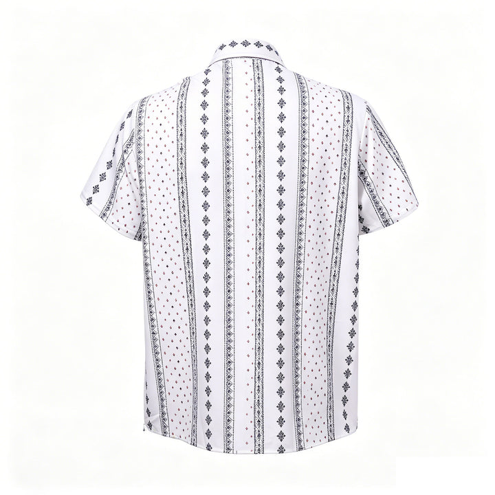 Chemise blanche à manches courtes à motif ethnique d'inspiration bohème - image 9