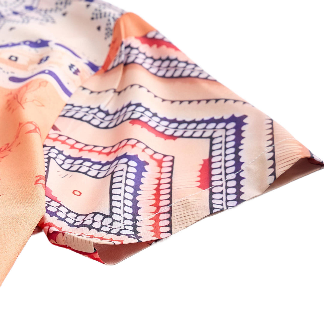 Chemise d'été à imprimé floral et géométrique dans des tons naturels - image 7