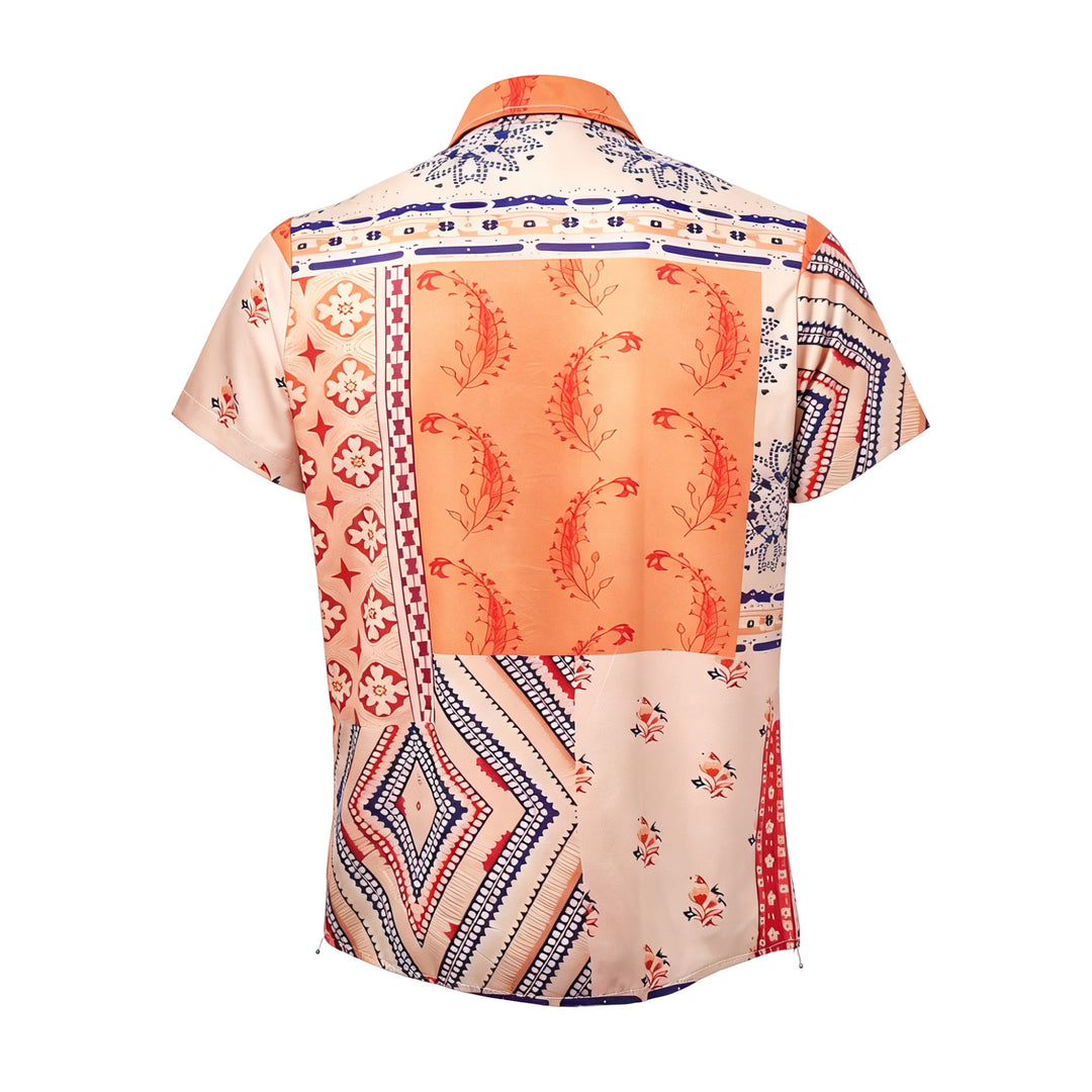 Chemise d'été à imprimé floral et géométrique dans des tons naturels - image 9