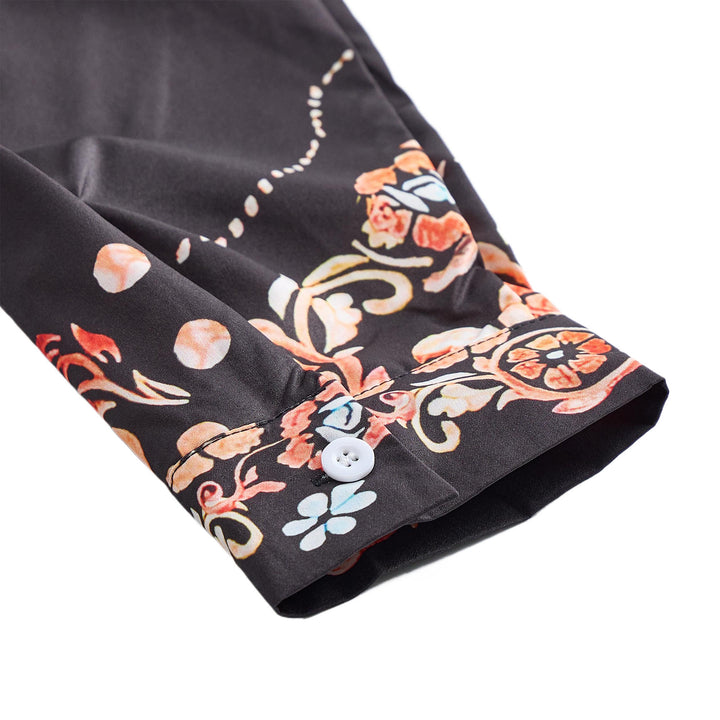Chemise habillée pour homme, style rodéo, à imprimé floral noir et rouge - image 7