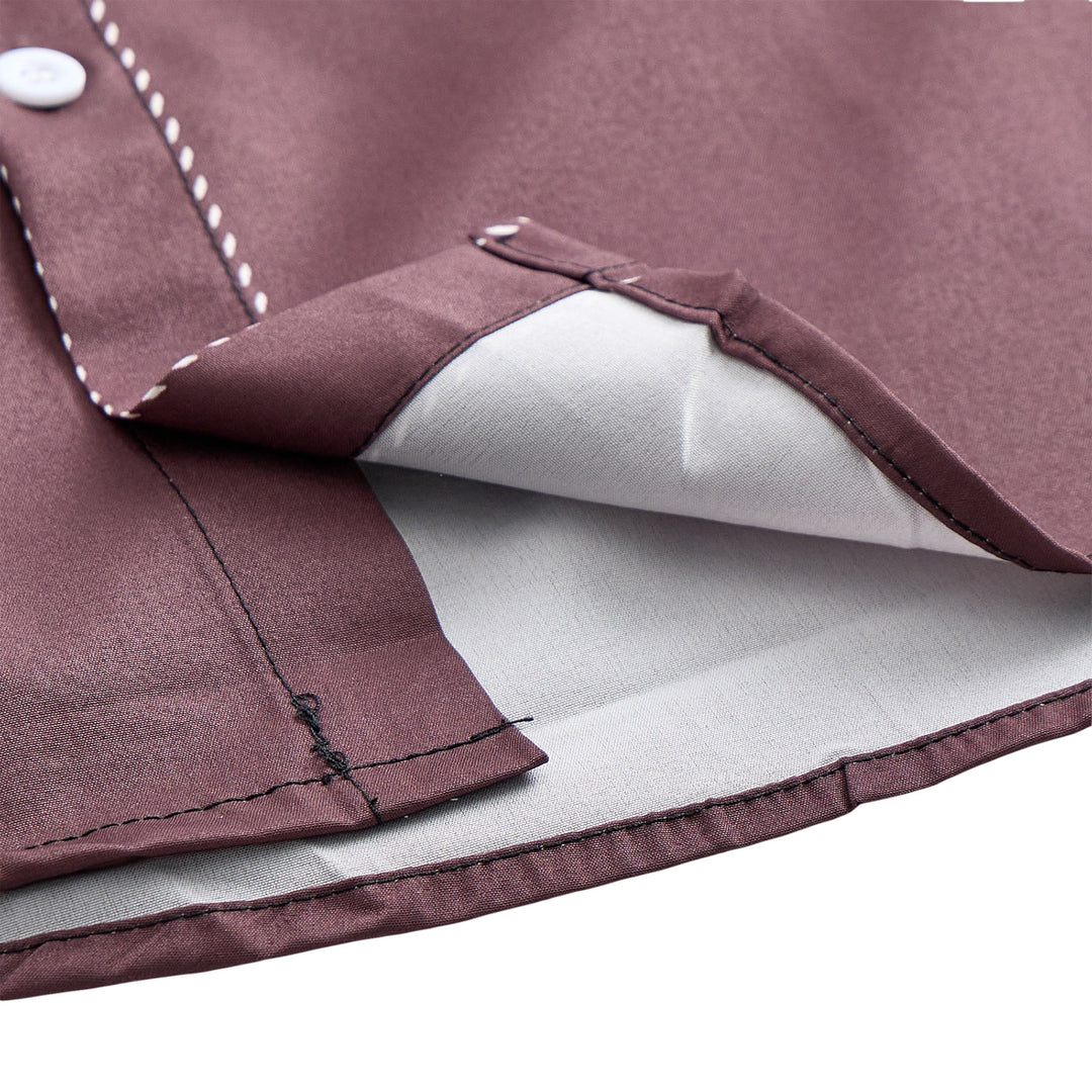 Chemise habillée homme à empiècement western et imprimé floral marron - image 6