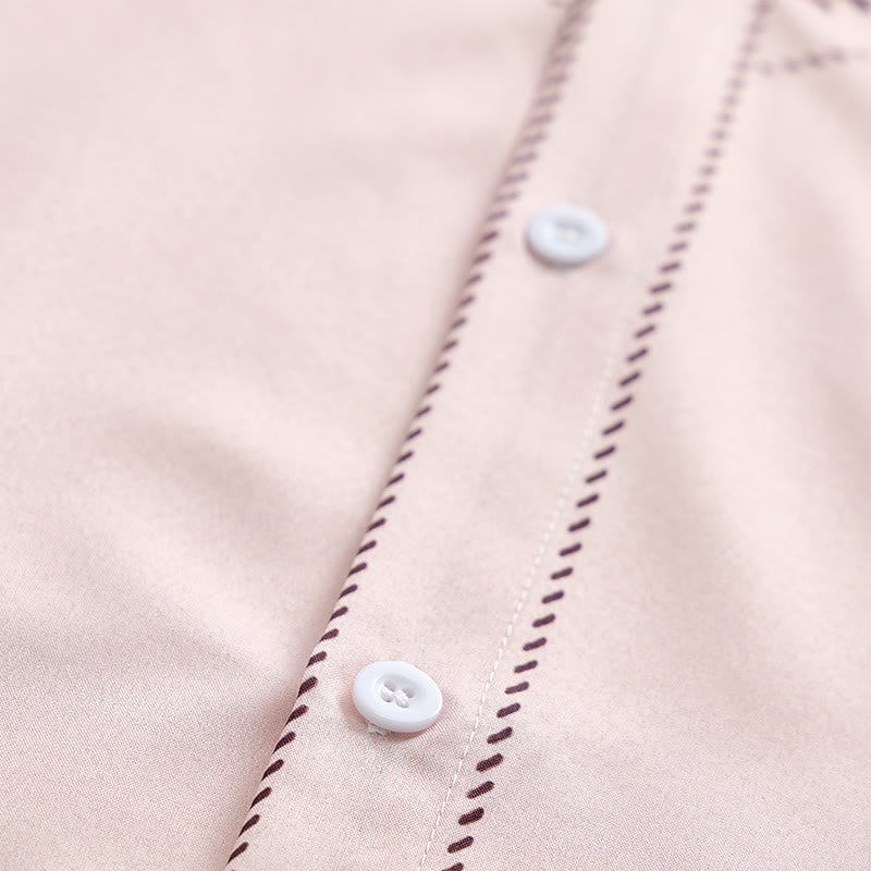 Chemise habillée pour homme, style campagne, à imprimé floral beige et marron - image 5