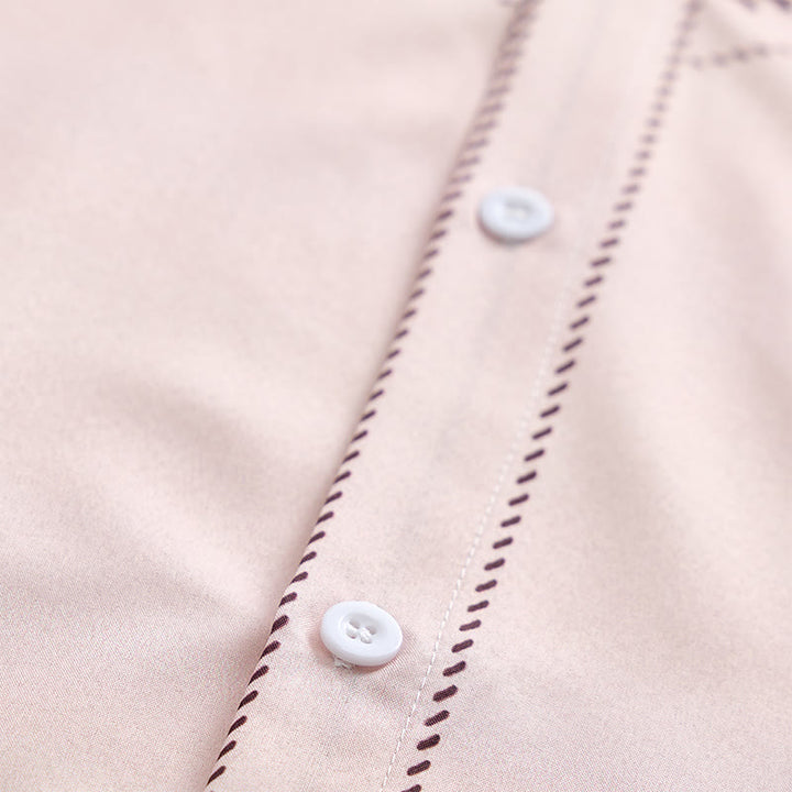 Chemise habillée pour homme, style campagne, à imprimé floral beige et marron - image 5