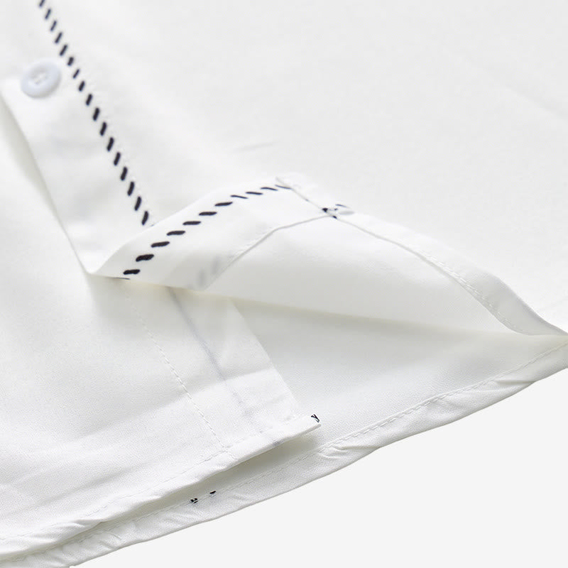 Chemise habillée western élégante pour homme, à imprimé floral blanc et noir - image 6