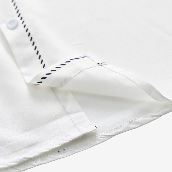 Chemise habillée western élégante pour homme, à imprimé floral blanc et noir - image 6
