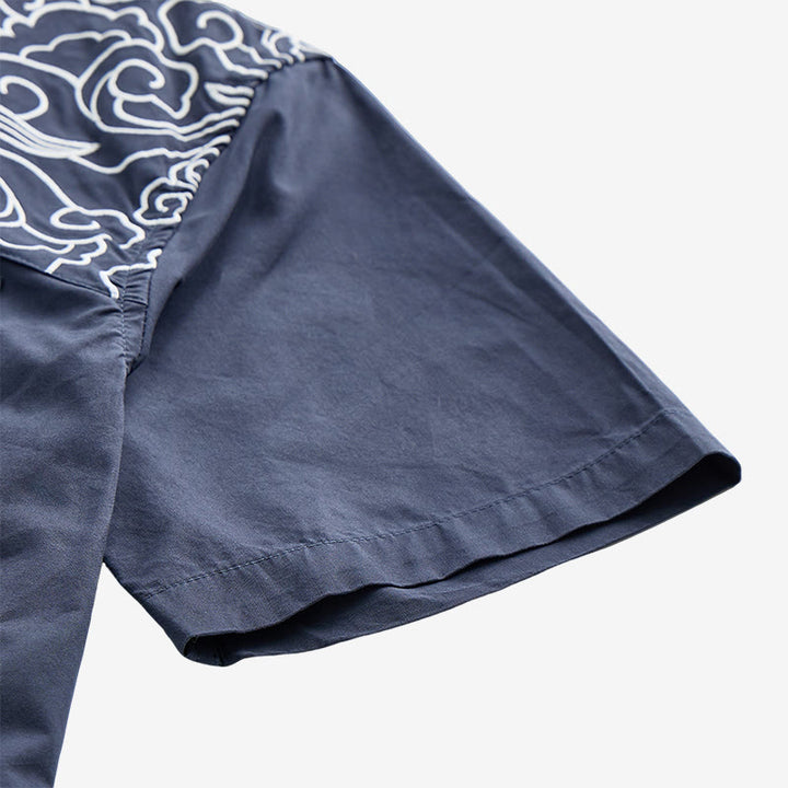 Chemise à manches courtes brodée de nuages ​​streetwear - image 9