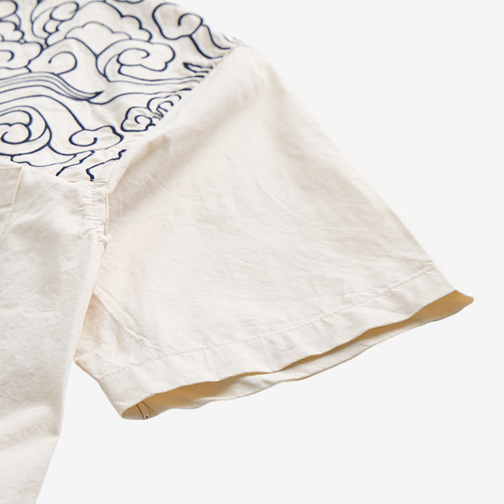 Chemise à manches courtes brodée de nuages ​​streetwear - image 14