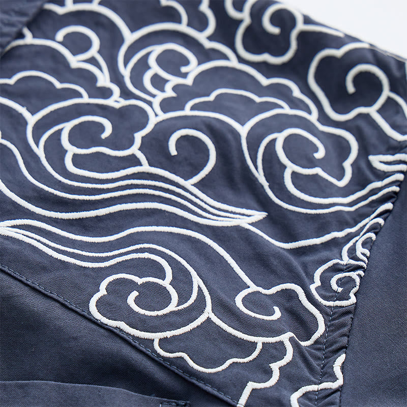 Chemise à manches courtes brodée de nuages ​​streetwear - image 7