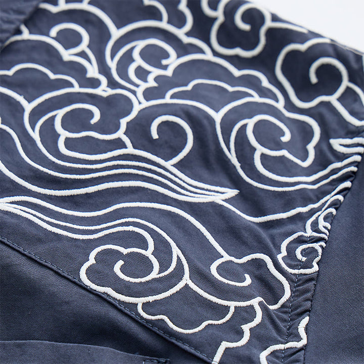 Chemise à manches courtes brodée de nuages ​​streetwear - image 7