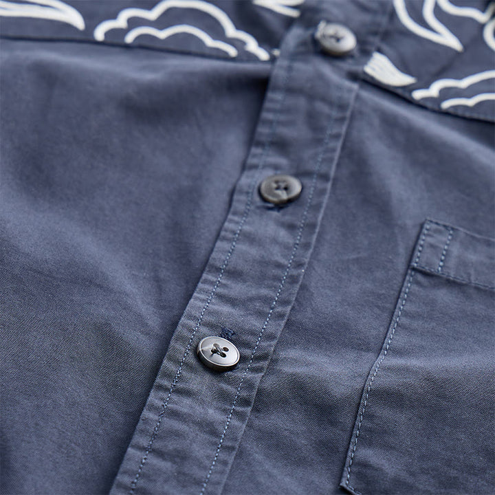 Chemise à manches courtes brodée de nuages ​​streetwear - image 6