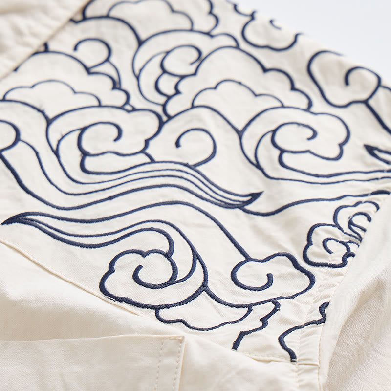 Chemise à manches courtes brodée de nuages ​​streetwear - image 11