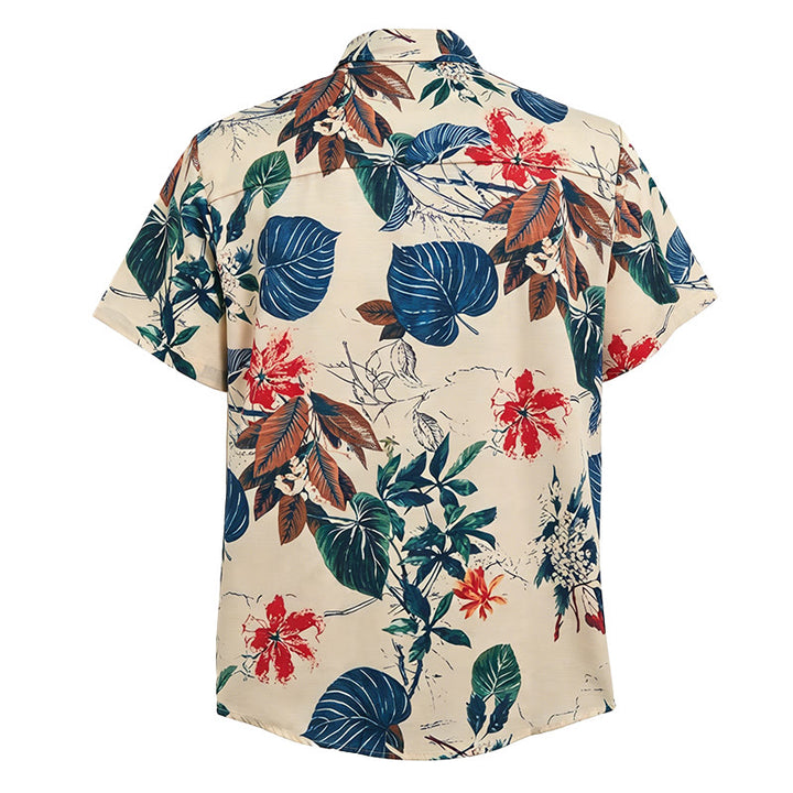 Chemise crème pour homme à imprimé botanique tropical - image 5
