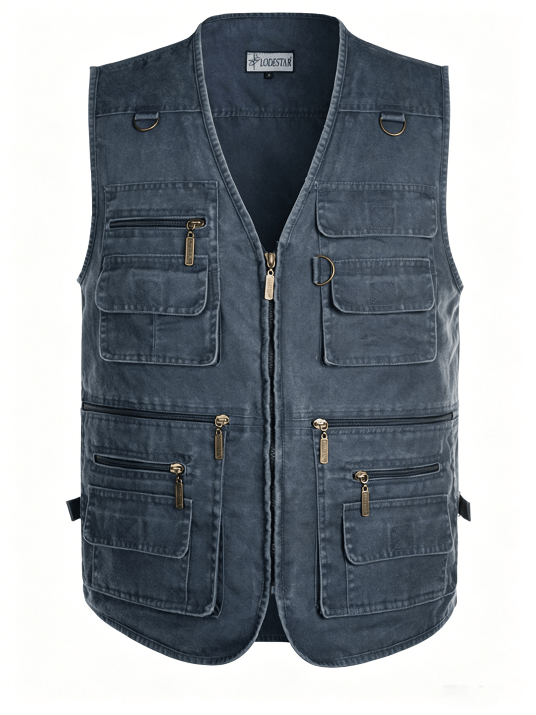 Gilet d'extérieur pour homme en toile lavée avec plusieurs poches zippées - image 11
