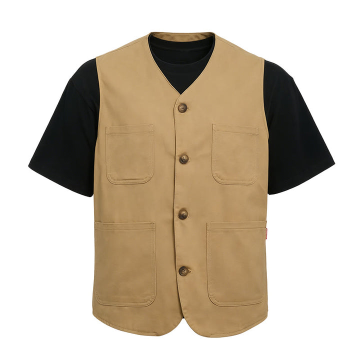 Gilet de travail léger à boutons pour homme, idéal pour l'extérieur - image 5