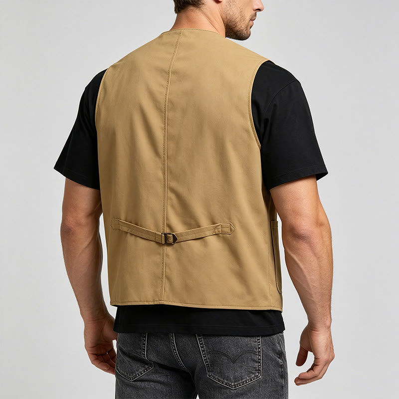Gilet de travail léger à boutons pour homme, idéal pour l'extérieur - image 3