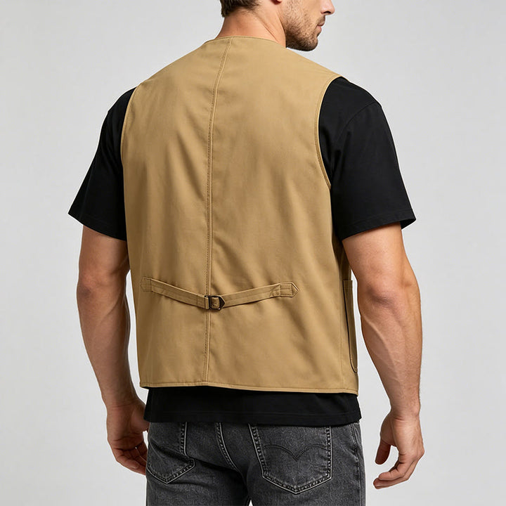 Gilet de travail léger à boutons pour homme, idéal pour l'extérieur - image 3