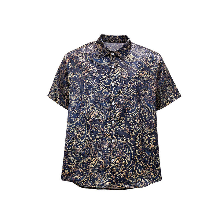 Chemise habillée pour homme, brillante et luxueuse, à motif cachemire vintage - image 13
