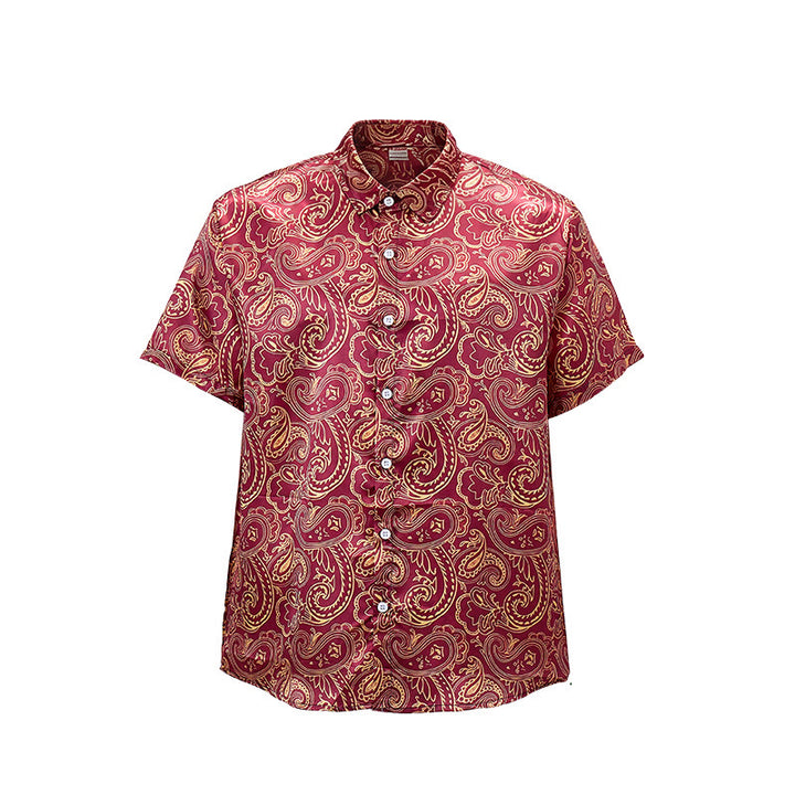 Chemise habillée pour homme, brillante et luxueuse, à motif cachemire vintage - image 10