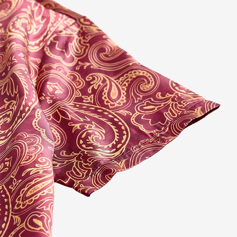 Chemise habillée pour homme, brillante et luxueuse, à motif cachemire vintage - image 9