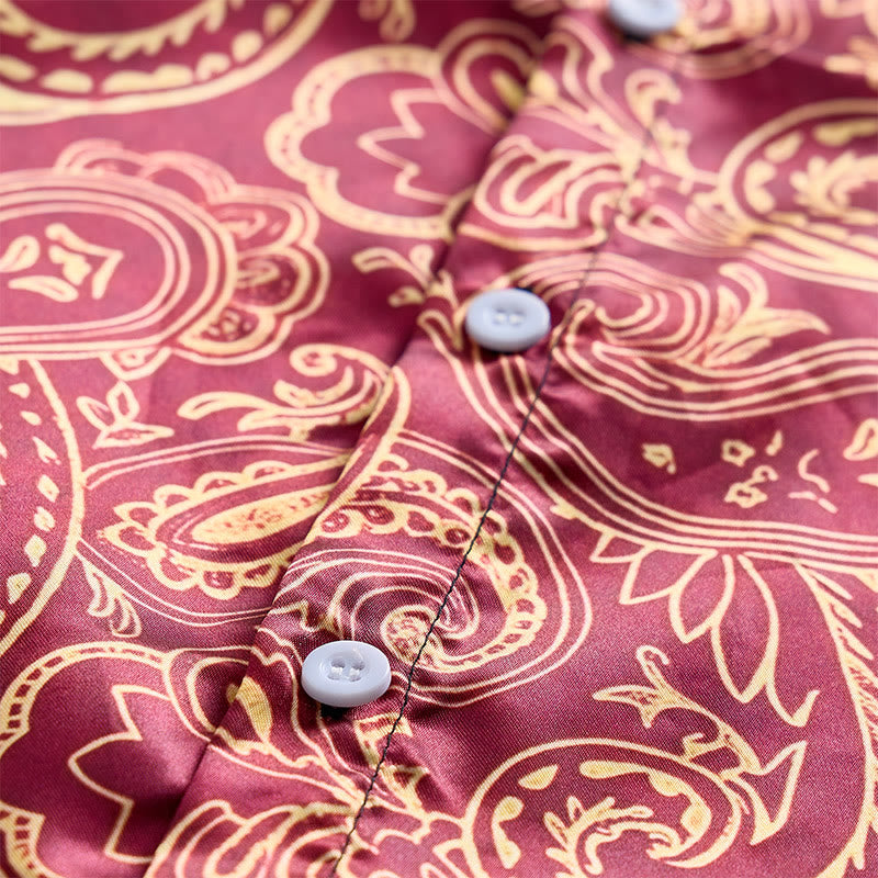 Chemise habillée pour homme, brillante et luxueuse, à motif cachemire vintage - image 7