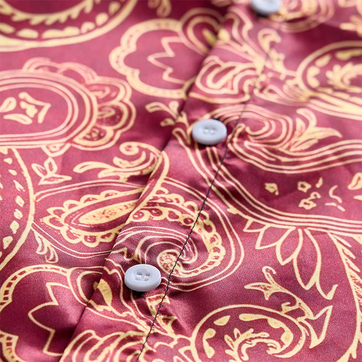 Chemise habillée pour homme, brillante et luxueuse, à motif cachemire vintage - image 7