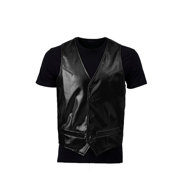 Gilet de costume en cuir pour homme, style western intemporel - image 12