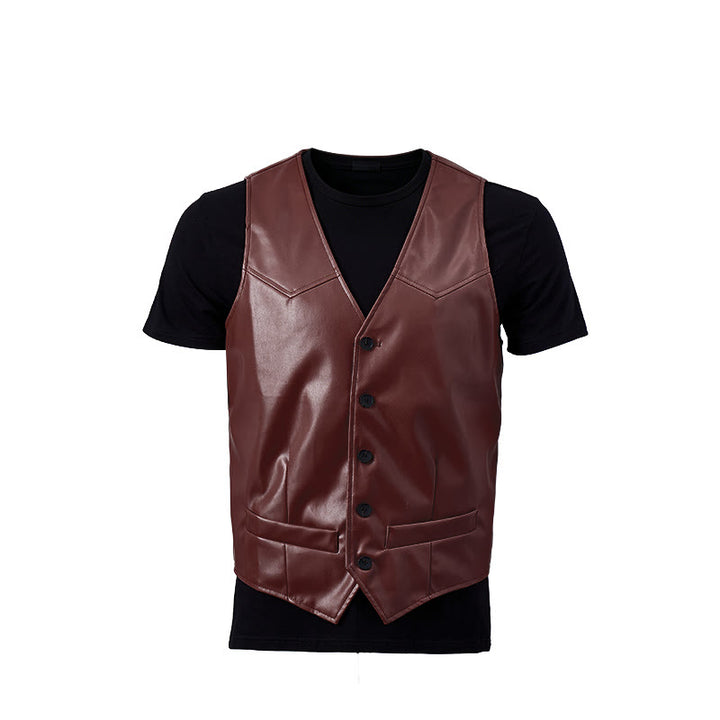 Gilet de costume en cuir pour homme, style western intemporel - image 13