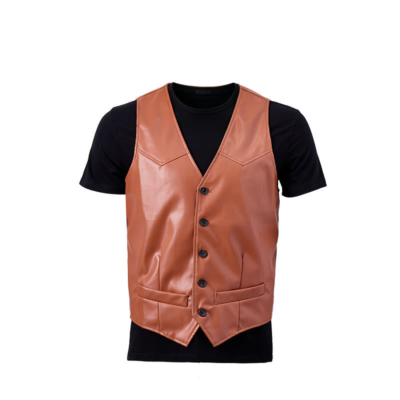 Gilet de costume en cuir pour homme, style western intemporel - image 10