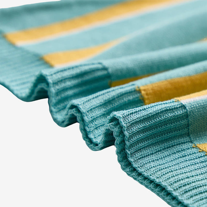 Polo homme à rayures verticales turquoise et or - image 6